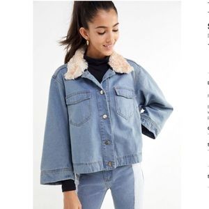 Tach Denim Faux fur trim jack